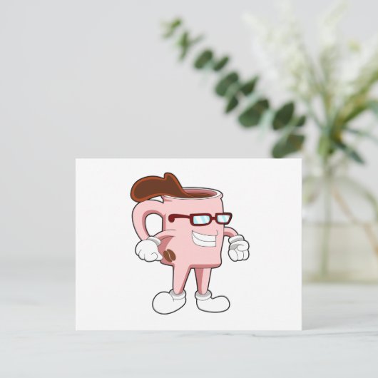 Coffee cup with Coffee Postkarte (Stehend Vorderseite)