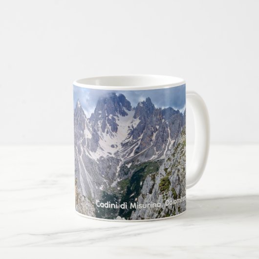 Coffee cup with the Dolomites Kaffeetasse (VorderseiteRechts)