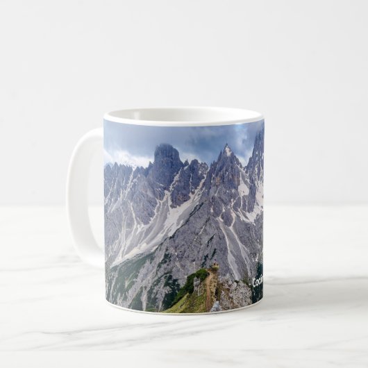Coffee cup with the Dolomites Kaffeetasse (Vorderseite Links)