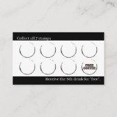 Coffee Cups Black White Cafe Customer Loyalty Card Treuekarte (Rückseite)