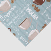Coffee Cups Blue Vertical Lines Caffeine Grains Seidenpapier (Ausschnitt)