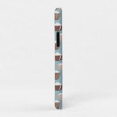 Coffee Cups Cream Caffeine Lover Pastel Blue Brown Case-Mate iPhone Hülle (Hinten/Rechts)