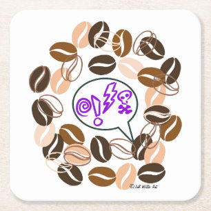 COFFEE & CUSSIN' von Jeff Willis Art Rechteckiger Pappuntersetzer