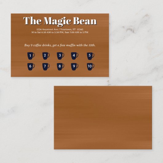 Coffee Customer Rewards Card Visitenkarte (Vorne/Hinten)