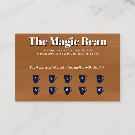 Coffee Customer Rewards Card Visitenkarte (Vorderseite)