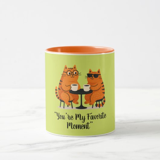Coffee Date Cat Couple Mug Tasse (Zentrum)