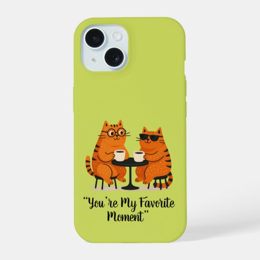 Coffee Date Cat Couple Phone Case iPhone 15 Hülle (Rückseite)