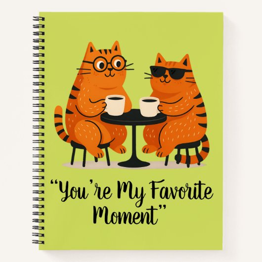 Coffee Date Cat Couple Spiral Notebook Notizblock (Vorderseite)