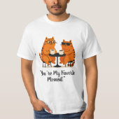 Coffee Date Cat Couple T-Shirt (Vorderseite)