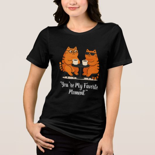 Coffee Date Cat Couple T-Shirt Tri-Blend Shirt (Vorderseite)