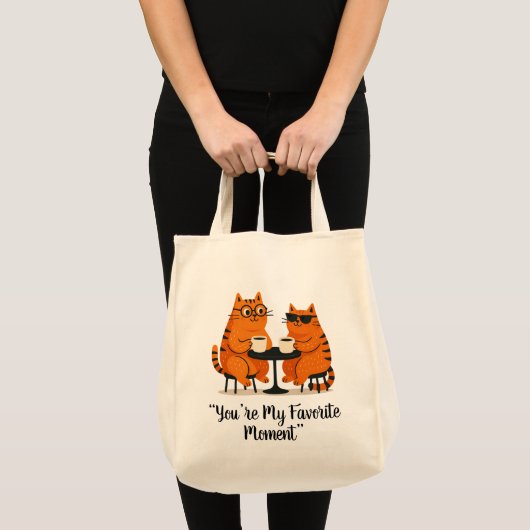 Coffee Date Cat Couple Tote Bag Tragetasche (Vorderseite (Produkt))