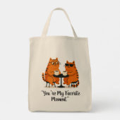 Coffee Date Cat Couple Tote Bag Tragetasche (Rückseite)