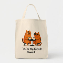 Coffee Date Cat Couple Tote Bag Tragetasche