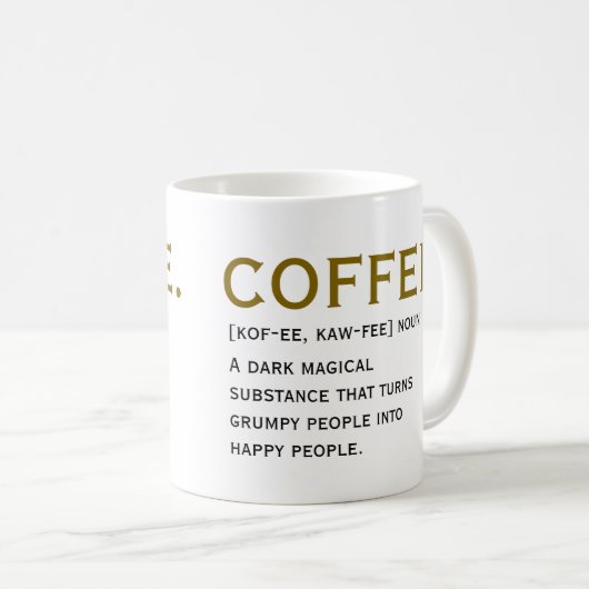 Coffee Definition – Funny Dictionary-Style  Kaffeetasse (VorderseiteRechts)