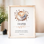 Coffee Diaper Raffle Baby Duschspiel Poster
