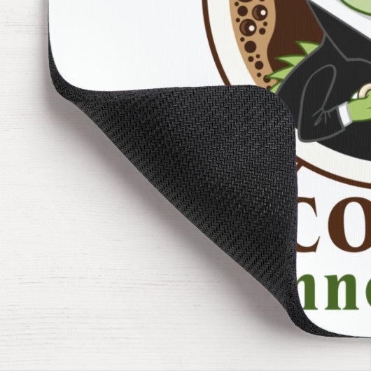 Coffee Dinosaur Connoi-Saur Funny Coffee Drink Mousepad (Ecke)
