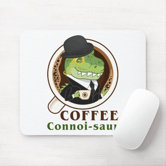 Coffee Dinosaur Connoi-Saur Funny Coffee Drink Mousepad (Mit Mouse)