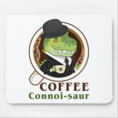 Coffee Dinosaur Connoi-Saur Funny Coffee Drink Mousepad (Vorne)