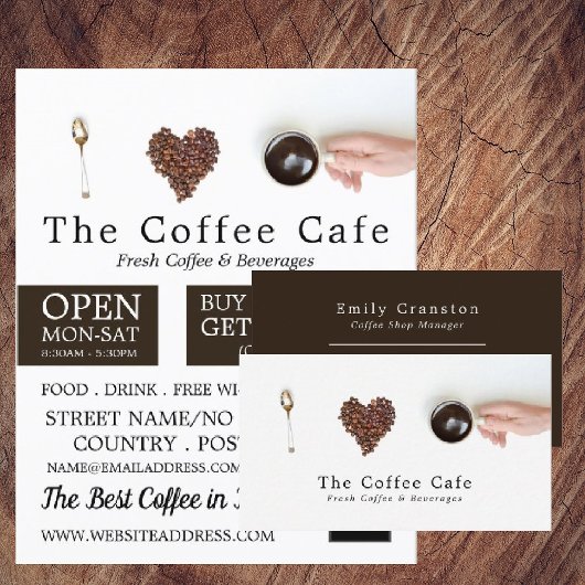 Coffee Display, Barista, Café, Coffeehouse Advert Flyer