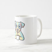 Coffee Dog with Glasses – Cute Whimsical Illustrat Kaffeetasse (VorderseiteRechts)