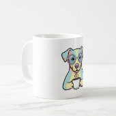 Coffee Dog with Glasses – Cute Whimsical Illustrat Kaffeetasse (Vorderseite Links)