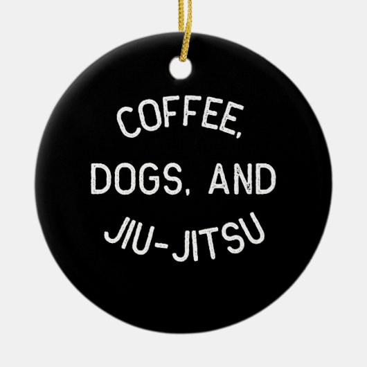 Coffee Dogs Jiu Jitsu für BJJ, Jujitsu-Geschenk Keramik Ornament (Vorne)