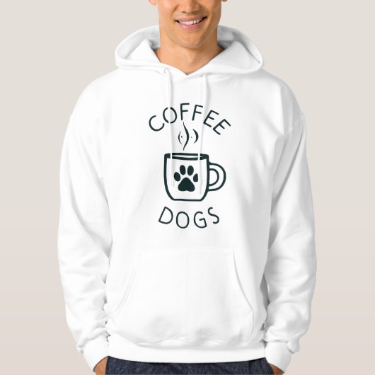 Coffee & Dogs Paw Print Hoodie for Dog Lovers (Vorderseite)