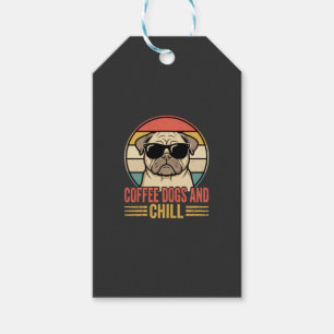 Coffee Dogs und Chill Retro Pug Geschenkanhänger