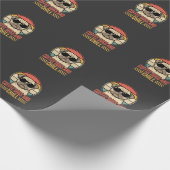 Coffee Dogs und Chill Retro Pug Geschenkpapier (Ecke)