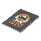 Coffee Dogs und Chill Retro Pug Notizblock (Rotiert)