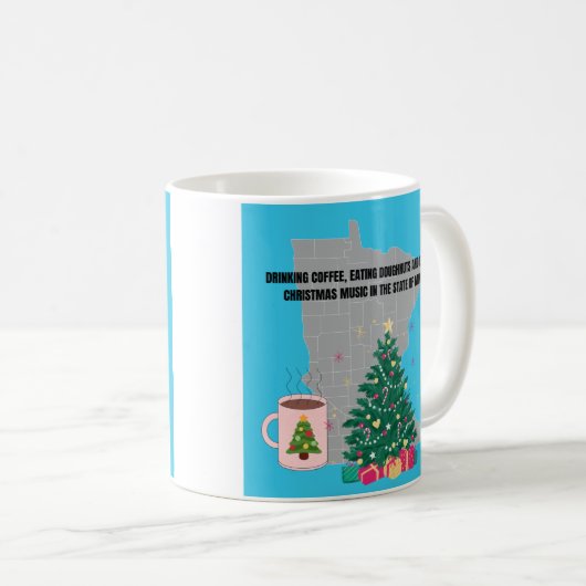Coffee, Donuts and Christmas Music in Minnesota Kaffeetasse (VorderseiteRechts)