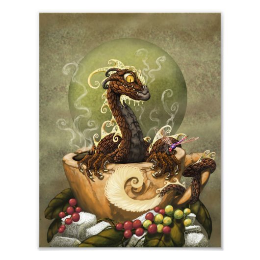 Coffee Dragon 8.5x11 Print Fotodruck (Vorne)