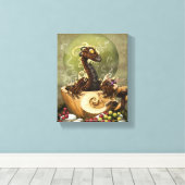 Coffee Dragon 8x10 Canvas Print Leinwanddruck (Insitu (Holzboden))