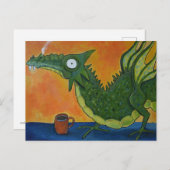 Coffee Dragon Postcard Postkarte (Vorne/Hinten)