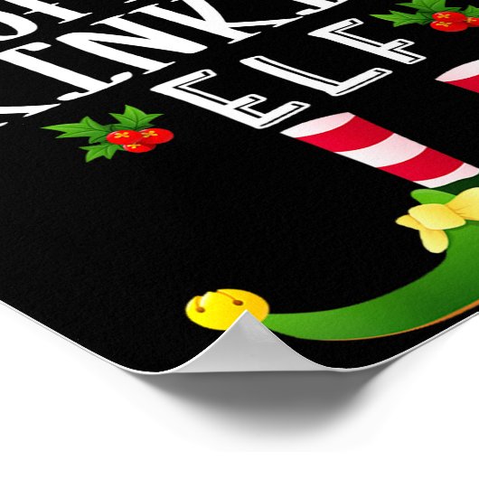 Coffee Drinking Christmas Elf Matching Pajama X-ma Poster (Ecke)