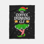 Coffee Drinking Elf Christmas Girls Women Elf Squa Fleecedecke (Vorderseite)