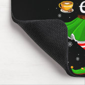 Coffee Drinking Elf Christmas Girls Women Elf Squa Mousepad (Ecke)