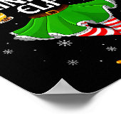 Coffee Drinking Elf Christmas Girls Women Elf Squa Poster (Ecke)