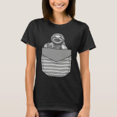 Coffee Drinking Sloth In Pocket T-Shirt (Vorderseite)