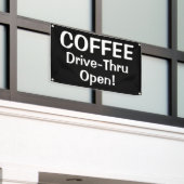 COFFEE Drive-Thru geöffnet! Banner (Äußeres Gebäude)