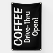 COFFEE Drive-Thru geöffnet! Banner (Vertikal)