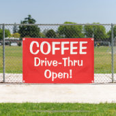 COFFEE Drive-Thru geöffnet! Banner (Insitu)