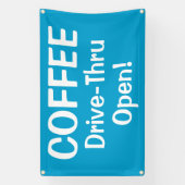 COFFEE Drive-Thru geöffnet! Banner (Vertikal)