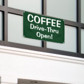 COFFEE Drive-Thru Open! Banner (Äußeres Gebäude)