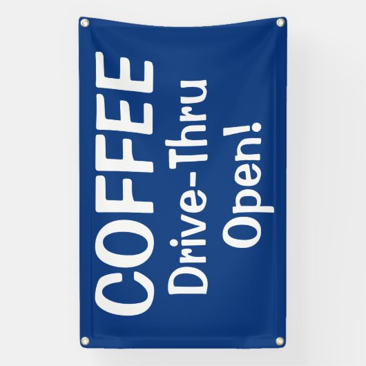 COFFEE Drive-Thru Open! Banner (Vertikal)