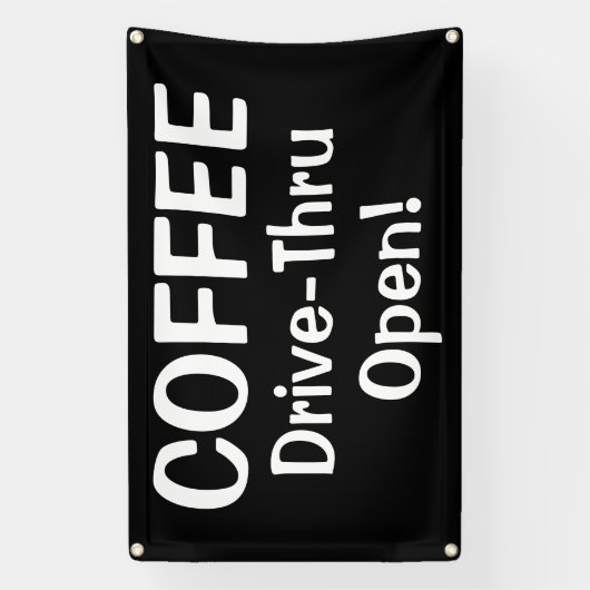 COFFEE Drive-Thru Open! Banner (Vertikal)