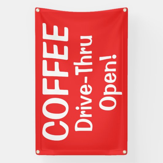COFFEE Drive-Thru Open! Banner (Vertikal)