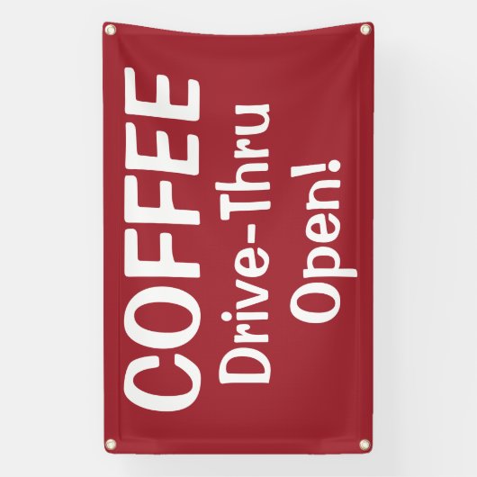 COFFEE Drive-Thru Open! Banner (Vertikal)