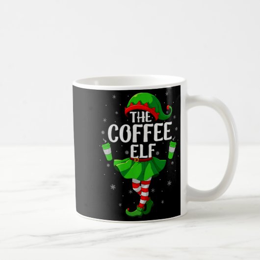 Coffee Elf Christmas Girls Women Elf Squad Xmas Fa Kaffeetasse (Rechts)