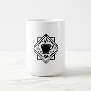 Coffee-Emblem-Tasse – Minimalistisches Café-Logo Kaffeetasse